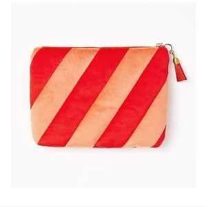 Paper Source Striped Zipper Pouch NEW